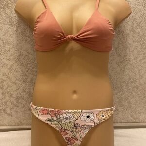 Dippin' Daisy's Dusty Peach and Floral Bikini Set